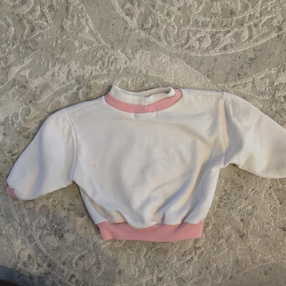 Vintage 1990s OshKosh B'gosh Pastel Pink White Elephant Sweatshirt